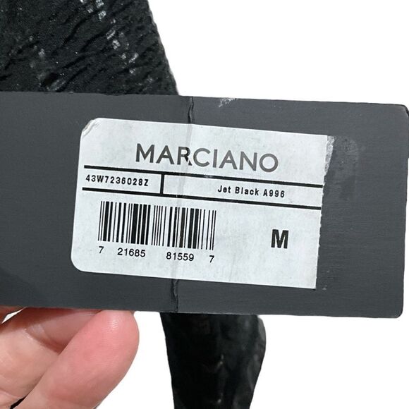 MARCIANO Jet Black and Silver Body Con Mini Party Dress Size M NWT - Picture 8 of 11
